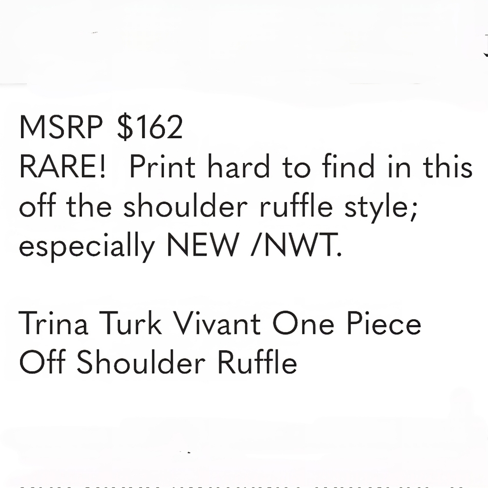 SEE NEW LISTING Trina Turk Vivant One Piece Off Shoulder Ruffle Size 4 - Picture 6 of 16